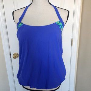 Profile Sport by Gottex size 10 Purple and floral bra Tankini Swimsuit TOP NWT